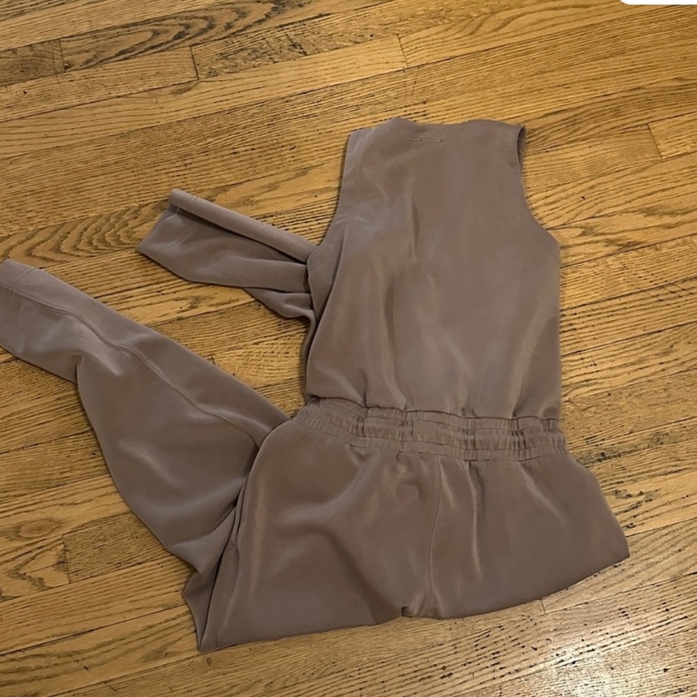 Splendid Taupe Jumpsuit with Drawstring Waist - Picture 3 of 3